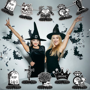 زينة طاولة حفلات العزوبية على الطراز القوطي، ديكورات حفلات العزوبية على شكل خلية النحل، زينة طاولة حفلات العزوبية القوطية - Product Image 4