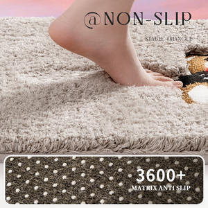 Alfombra de baño Bear, gris, de microfibra, rectangular, absorbente, antideslizante, para baño, dormitorio, entrada - Product Image 3