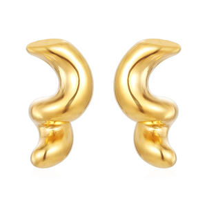Boucles d'oreilles irrégulières personnalisées Bijoux Géométrie Elégant Hypoallergénique Boucles d'oreilles torsadées en acier inoxydable plaqué or pour femmes - Product Image 4