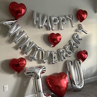 Ballon en aluminium en forme de cœur pour anniversaire, mariage, fête, Saint-Valentin, ballons creux en forme de cœur, décoration pour demande en mariage