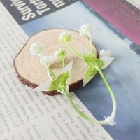 Fleurs artificielles blanches et vertes, brindilles de lys de vallée, fausses bourgeons, tiges, bouquet pour boîte à bonbons, boîte cadeau, décoration de mariage, bricolage
