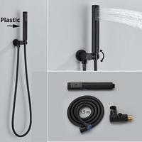 Système de douche rond encastré noir 2/3 voies, mitigeur de douche rond, ensemble de douche pluie pour détaillants et grossistes