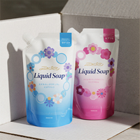 Sachets cosmétiques d'échantillon de lessive de savon liquide imprimés personnalisés Sacs d'emballage en poudre de détergent de lavage Pochette à bec