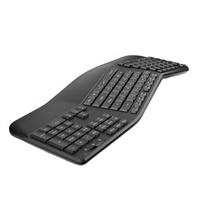 Clavier ergonomique sans fil 2,4 GHz avec repose-poignets incurvé pour un confort optimal, clavier multimédia ergonomique à touches séparées pour ordinateur de bureau