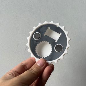 Wholesale Blank Round Beer Bottle Opener with Fridge Magnet - Product Image 2