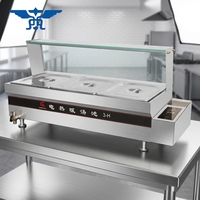Soupe électrique commerciale série H Bain Marie 2000W hôtel Restaurant équipement de cuisine 9L Buffet comptoir chauffe-aliments verre