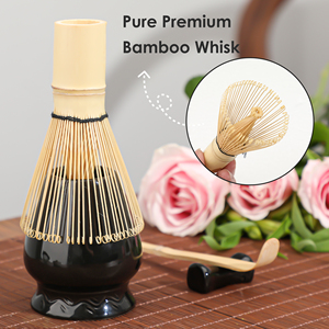 Juego de Matcha Tradicional de Cerámica Grabada de 7 Piezas, Kit de Inicio con Tazón para Matcha, Cepillo para Té, Batidor de Bambú para Matcha - Product Image 4