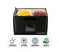 Sac isotherme personnalisé OEM 1680D imperméable de taille moyenne avec doublure en feuille d'aluminium et panneau rigide en mousse, faible MOQ, vente en gros, sac de livraison alimentaire