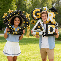 Nouvel Ours de Remise de Diplôme 2026 – Cadre Photo GRAD, Ballons en Film Aluminium à Fixation sur Carte, Décorations de Fête pour la Saison des Remises de Diplôme