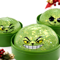 Jouet Squishy Grinch de Noël en TPR avec paillettes, jouet anti-stress, jouet sensoriel pour enfants, boîte mystère surprise pour fête de Noël, jouets promotionnels