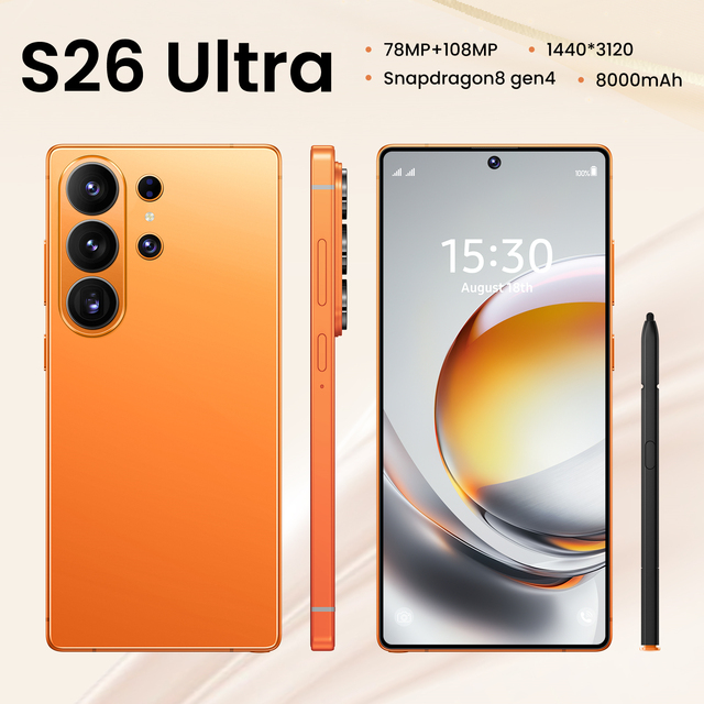High Configuration Best Low Price S26 Ultra Big Screen Android Phone | 2026 Model | 108MP Camera, 144Hz, LTE & Global Languages