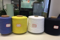 Fil de coton polyester recyclé écologique en gros, teint en masse, 60 couleurs, le meilleur choix pour la fabrication de chaussettes, prix d'usine