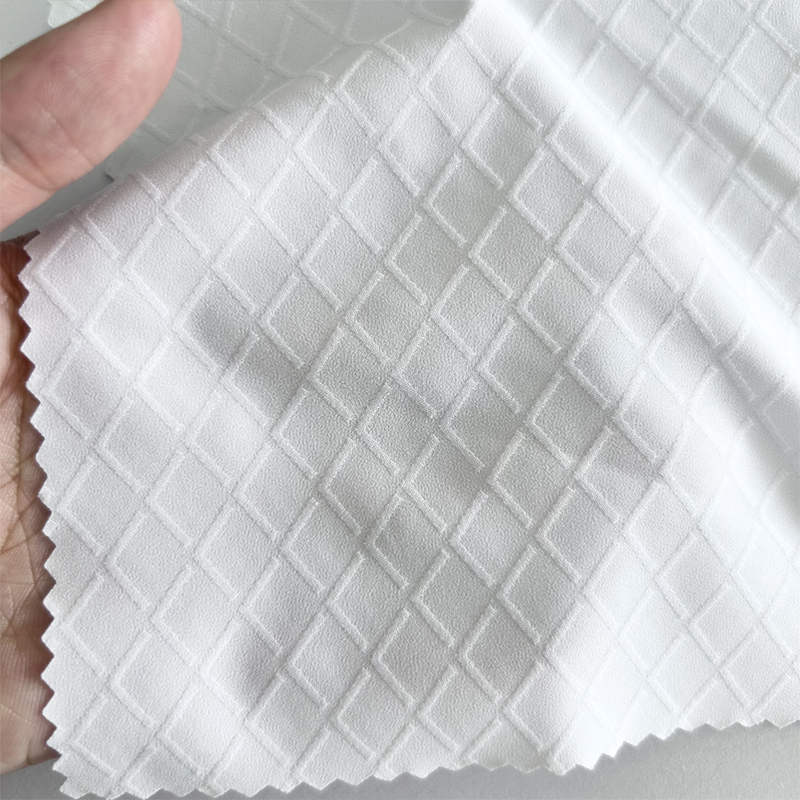 Спортивная Футболка 110 GSM с ромбовидным узором, стрейчевая белая тканая ткань, трикотаж для велоспорта, 75% полиэстер, жаккардовая ткань для спорта