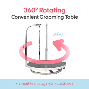 <span class=keywords><strong>Table</strong></span> de toilettage pour animaux de compagnie HEDYS GROOMING, rotation à 360°, hauteur réglable, plateau en polyuréthane antidérapant, cadre en polyuréthane durable - Product Image 4