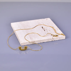 Elegante estilo simple 18K chapado en oro colgante collar con cadena de cuerda al por mayor 304 joyería de acero inoxidable perla Streetwear - Product Image 4