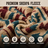 Veste en polaire sherpa à motif personnalisé pour hommes et femmes, fermeture éclair intégrale, vêtements d'extérieur chauds et décontractés pour l'hiver, fabrication OEM