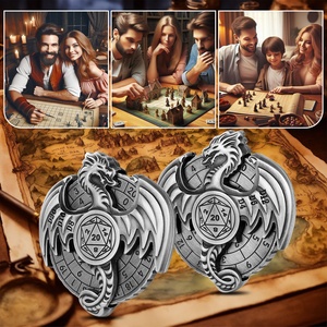 En Stock dorado en relieve fuego dragón brújula Metal D20 ruleta <span class=keywords><strong>Fidget</strong></span> <span class=keywords><strong>Spinner</strong></span> DND dados con caja gratis - Product Image 5
