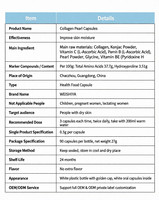 Capsules de collagène hydrolysé, peptides anti-âge, compléments pour raffermir la peau et l'hydrater, fabricant de produits de marque privée OEM