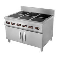 Kompor Listrik Komersial untuk Dapur Hotel, Berdiri Sendiri, Bahan Stainless Steel, Pengapian Elektronik, Banyak Tungku