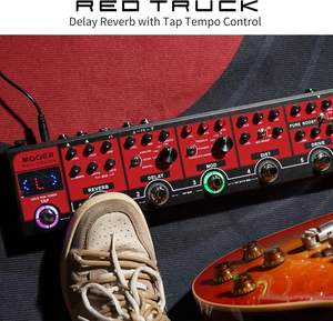 Pedalera Multiefectos Combinada para <span class=keywords><strong>Guitarra</strong></span> Roja con Reverb, Delay, Modulación, Distorsión y Drive - Efectos Tradicionales para <span class=keywords><strong>Guitarra</strong></span> - Product Image 5