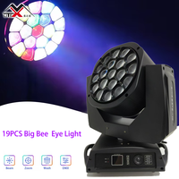 Projecteur LED mobile Bee Eye haute puissance 19x15W en fer IP20 avec zoom 4-60, contrôle DMX512, éclairage de scène pour parcs à thème, CRI 90, 540/210