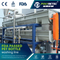 POLYRETEC Mesin Penghancur dan Pencuci Botol Plastik PET Limbah Kapasitas Tinggi 3000kghr dengan Surat Tanpa Pembeleghanan dari FDA