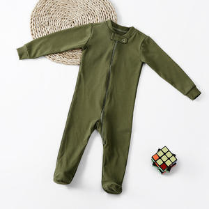 Grenouillère pour bébé en coton/spandex, vêtements pour nouveau-né, combinaison avec <span class=keywords><strong>fermeture</strong></span> éclair à l'avant, collection automne-hiver - Product Image 2