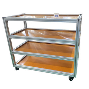 Chariot de rangement en profilés aluminium à 4 niveaux, chariot mobile pour l'organisation d'atelier et de garage - Product Image 1