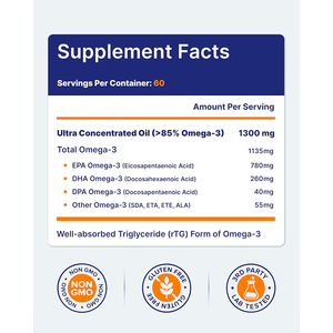 Aceite de Pescado Orgánico de Marca Propia Bajo en Azúcar, Omega-3 Natural para el Apoyo Cognitivo y Articular, Cápsulas Blandas de Alta Concentración - Product Image 2