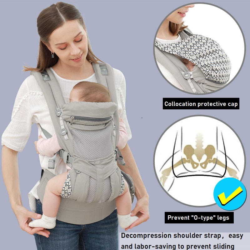 Aimama 0-36 Months 360 Ergonomic Cold Air Cotton Adjustable Baby Carrier  Baby Sling Wrap Strap Backpacks