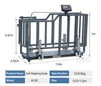 Balance mobile pour animaux 1 tonne, balance numérique pour bétail et veaux avec clôture de protection pour l'élevage et l'utilisation vétérinaire