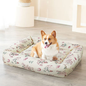 天然リネン素朴なスタイルソフト洗える屋内猫犬ベッドシートパッドネストペットベッド - Product Image 4