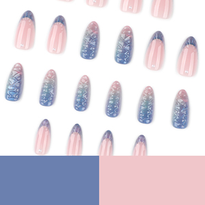 เครื่องกดเล็บแบบสั้น24ชิ้นแบบหรูหราขนาดใหญ่ลายเกล็ดปลาไข่มุก - Product Image 6