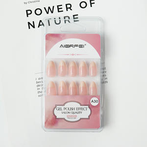 AIERFEI Ongles en gel souple de qualité salon, forme amande courte, style français, à presser, faux ongles, vente en gros - Product Image 5