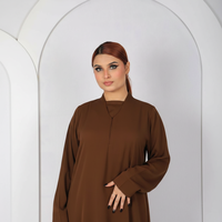Abaya Premium Nida pour tous les jours, col mi-haut, modeste, simple, élégante, pour tous les jours