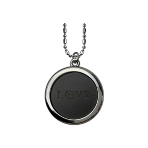 ECAMAZ Nuevo Collar de Moda con Grabado LOVE, Tecnología Nano, Piedra de Lava, Marco de Acero Inoxidable - Product Image 1