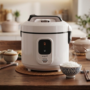 Autocuiseur de riz 5L en forme de tambour avec fonction maintien au chaud et cuve antiadhésive, multi-cuiseur, vente en gros usine - Product Image 1