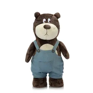 Company Souvenir Kids Plush Boy Hans Teddy With Overall Custom Logo Teddy Bear Wholesale Factory Stuffed Teddy Bear toy