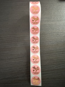 1 Inch Round Waterproof PLA Paper Stickers Easy to Remove Food <b>Packaging</b> <b>Labels</b> with Gold Foil Printing - Product Image 6