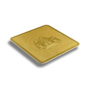 Posavasos de Metal Cuadrados Dorados con Logotipo Personalizado en Relieve para Cerveza, Té, Café y Bebidas - Product Image 3