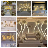 LEDA – Support de toile de fond rectangulaire blanc moderne personnalisé pour mariage, panneau plat en acrylique, ensemble de toile de fond lumineuse LED pour scène de mariage
