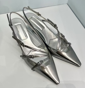 Nouvelles sandales à talons hauts ou bas en cuir de luxe de haute qualité, à bout pointu et à lanières, style sexy, à bout ouvert - Product Image 6