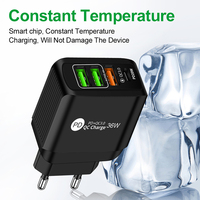 Pengisi Daya Dinding 36W 4-Port QC3.0 PD 3.0 3USB+Type-C dengan Perlindungan OTP dan Bahan Tahan Api untuk Penggunaan Earphone & Kamera