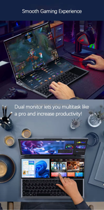 Ordinateur <span class=keywords><strong>portable</strong></span> à <span class=keywords><strong>double</strong></span> écran tactile, ordinateur <span class=keywords><strong>portable</strong></span> 16 pouces, processeur Intel I7, 16/32 Go + 128/512/1 To - Product Image 4