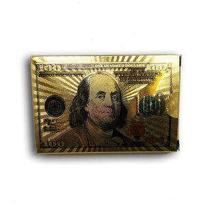 Cartes à jouer durables <span class=keywords><strong>en</strong></span> plastique imperméable plaquées or 24 carats, design dollar américain et <span class=keywords><strong>500</strong></span> <span class=keywords><strong>euros</strong></span>, pour les joueurs de poker, jeu de cartes cadeau - Product Image 2