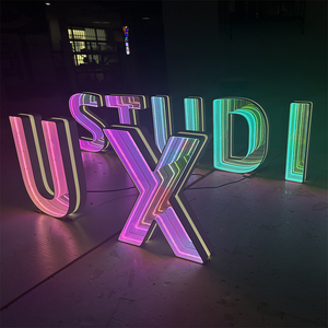 독특하고 세련된 벽면 간판용 맞춤형 LED 트랙 채널 레터, 3D LED 인피니티 미러 비즈니스 간판, 뷰티 살롱 벽면 장식 - Product Image 6