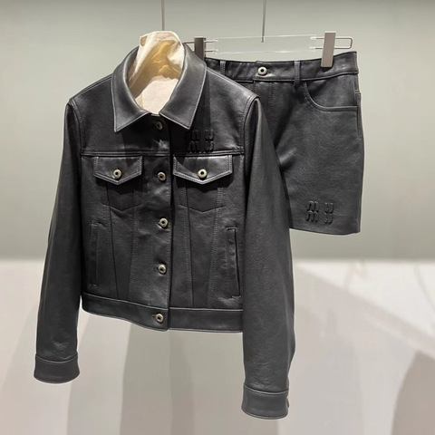 525 Trending Spring Jacket Locomotive Style Stylish Genuine Vegetable-tanned Sheepskin Leather Jacket for Women