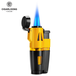 Nuevo encendedor de antorcha de gas butano con encendedor de cigarros de aleación de Metal de llama a prueba de viento con soporte y caja de regalo - Product Image 1