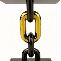Trophée métallique personnalisé en gros avec sculpture en chaîne, placage bicolore brillant, base carrée noire, trophée de récompense pour coopération commerciale