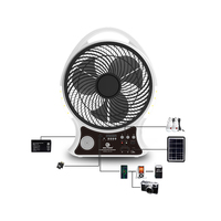 Ventilador Solar con Panel Solar de 14 Pulgadas, Ventilador Recargable de Alta Calidad para Exteriores, Radio Portátil, Ventilador Recargable con Energía Solar